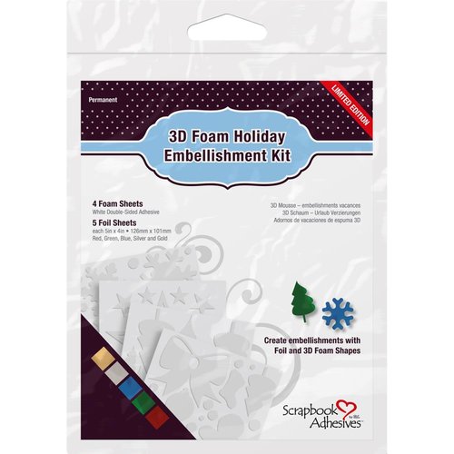 3L - Scrapbook Adhesives - 3D Foam Embellishment Kit - Holiday