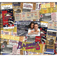 That's My Ticket - Major League Baseball Collection - 12 x 12 Postbound Scrapbook and Photo Album - Atlanta Braves