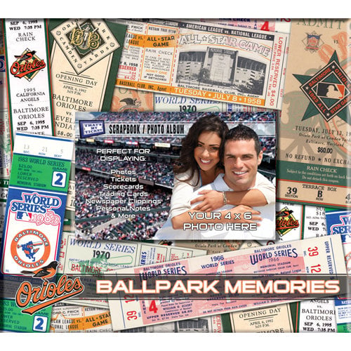 That's My Ticket - Major League Baseball Collection - 8 x 8 Postbound Scrapbook and Photo Album - Baltimore Orioles