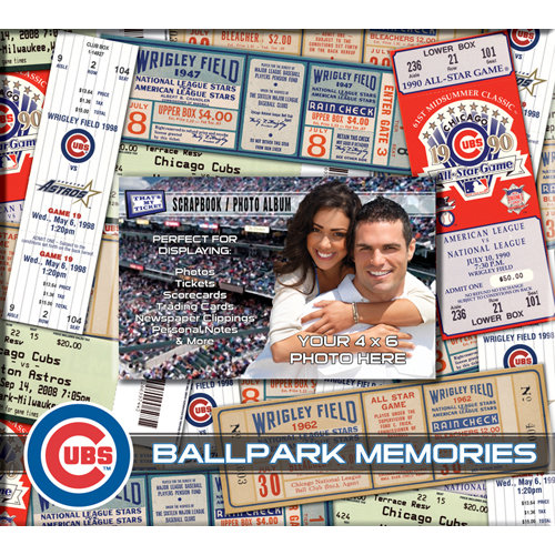 That's My Ticket - Major League Baseball Collection - 8 x 8 Postbound Scrapbook and Photo Album - Chicago Cubs