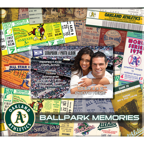 That's My Ticket - Major League Baseball Collection - 8 x 8 Postbound Scrapbook and Photo Album - Oakland Athletics