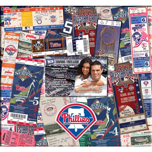 That's My Ticket - Major League Baseball Collection - 12 x 12 Postbound Scrapbook and Photo Album - Philadelphia Phillies