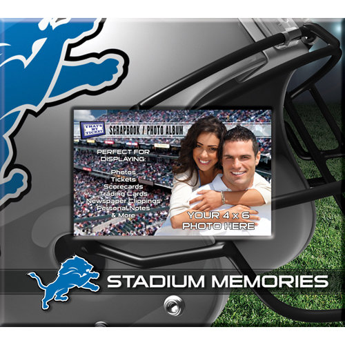 That's My Ticket - National Football League Collection - 8 x 8 Postbound Scrapbook and Photo Album - Detroit Lions
