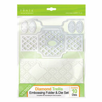 Tonic Studios - Idyllics Embossing Folder and Dies Set - Diamond Trellis