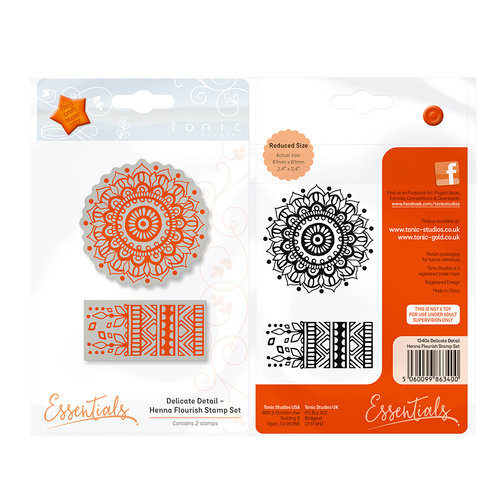 Tonic Studios - Delicate Detail Collection - Cling Mounted Rubber Stamps - Henna Flourish