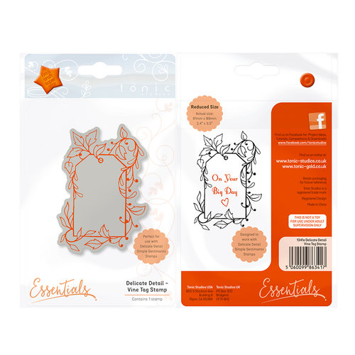 Tonic Studios - Delicate Detail Collection - Cling Mounted Rubber Stamps - Vine Tag