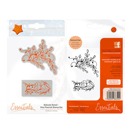 Tonic Studios - Delicate Detail Collection - Cling Mounted Rubber Stamps - Vine Flourish