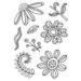 Tonic Studios - Clear Acrylic Stamps - Daisy Doodles Stamps