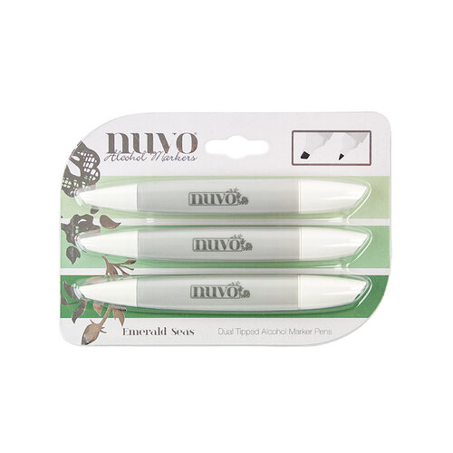 Nuvo - Merry and Bright Collection - Alcohol Markers - Emerald Seas