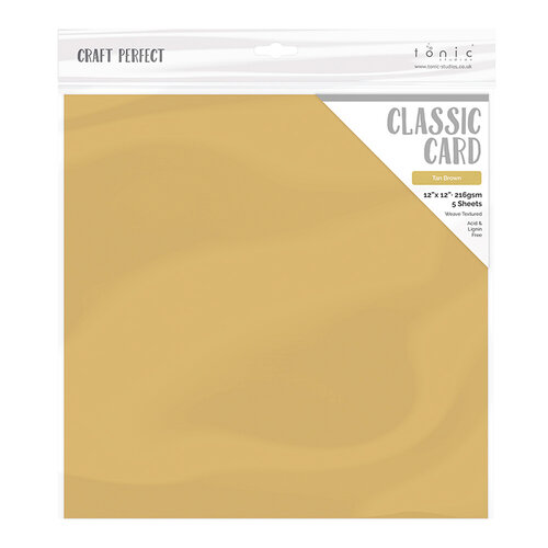Craft Perfect - Classic Card - Tan Brown - Weave Textured