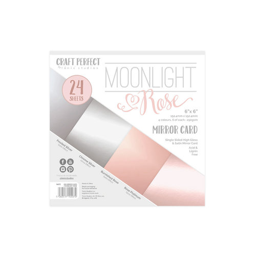 Tonic Studios - Craft Perfect - Mirror Card - 6 x 6 - Moonlight Rose - 24 Sheets