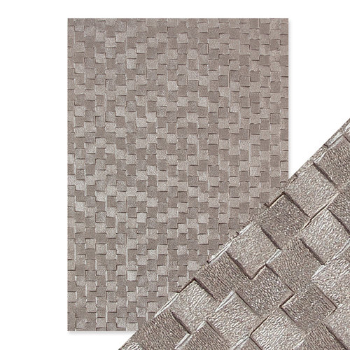 Tonic Studios - Hand Crafted Embossed Cotton Paper - A4 - Pewter Slates - 5 Pack
