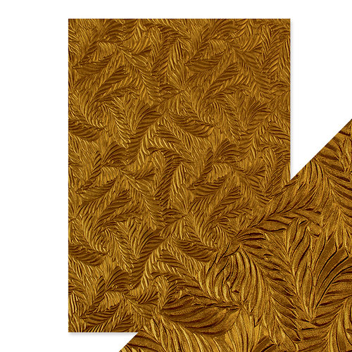 Tonic Studios - Hand Crafted Embossed Cotton Paper - A4 - Copper Feathers