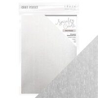 Tonic Studios - White Wonderland Collection - Craft Perfect - 8.5 x 11 Cardstock - Speciality Card - Silver Pinstripe