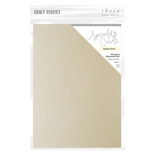Tonic Studios - Spring Meadow Collection - Craft Perfect - Luxury Embossed  Card - A4 - Double Cream - 5 Pack