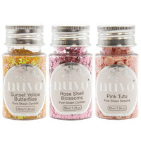 Nuvo - Blue Blossom Collection - Pure Sheen Confetti and Sequins - 3 Pack Set
