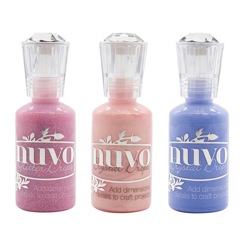 Nuvo - Blue Blossom Collection - Glitter and Crystal Drops - 3 Pack Set