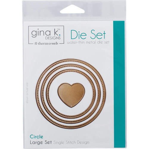 Gina K. Designs (3) Nested Circle Dies • Single Stitch Design • Large Set 