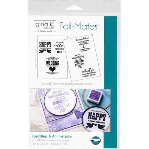 Therm O Web - Foil-Mates - 5.5 x 8.5 - Sentiments - Wedding and Anniversary