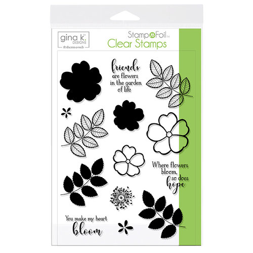 Gina K Designs - Stamp n Foil - Clear Acrylic Stamps - Where Flowers Bloom