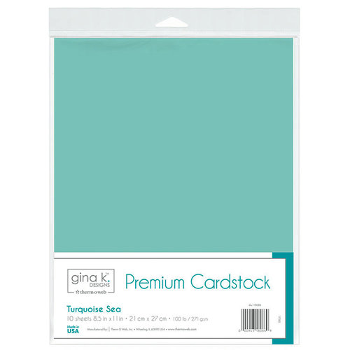 Gina K Designs - Premium Cardstock - 8.5 x 11 - Turquoise Sea - 10 Pack