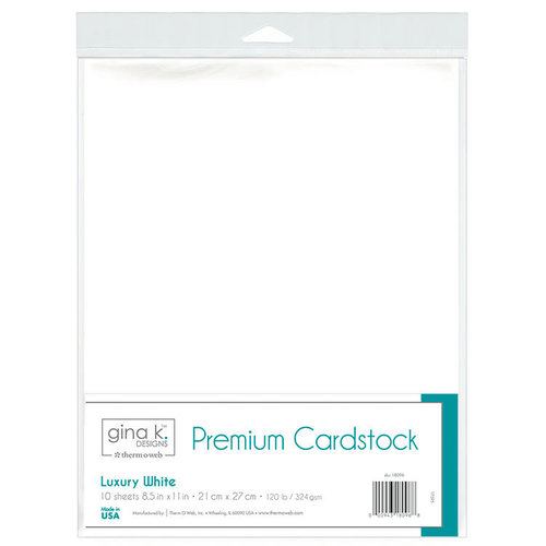 Gina K Designs - Premium Cardstock - 8.5 x 11 - Luxury White - 10 Pack