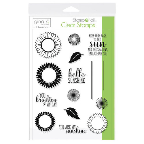 Gina K Designs - Stamp n Foil - Clear Acrylic Stamps - Graphic Sunflowers