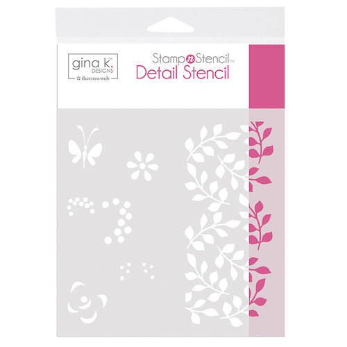 Gina K Designs - Stamp 'n Stencil - 6 x 6 Stencil - Petals And Wings