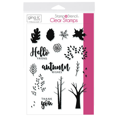 Gina K Designs - Stamp 'n Stencil - Clear Photopolymer Stamps - Autumn Wishes