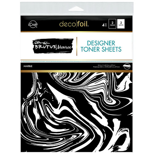 Therm O Web - iCraft - Deco Foil - 8.5 x 11 - Clear Designer Toner Sheets - Marble - 4 Pack