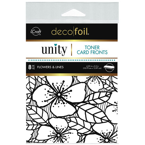 Therm O Web - Unity - Deco Foil - Toner Card Fronts - Flowers and Lines