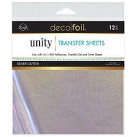 Therm O Web - Unity - Deco Foil - 6 x 6 Transfer Sheet - Silver Glitter