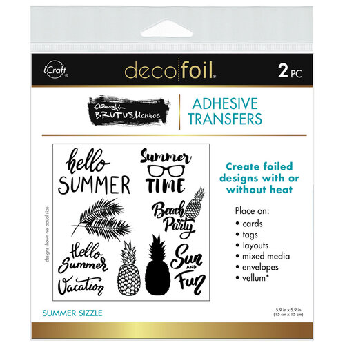 iCraft Deco Foil Adhesive Transfer Sheets by Brutus Monroe - Summer Sizzle, 5.9 x 5.9 - 2 Sheets per Pack