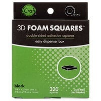 Therm O Web - 3D Adhesive Foam Squares - Dispenser Box - Black - .38 Inch