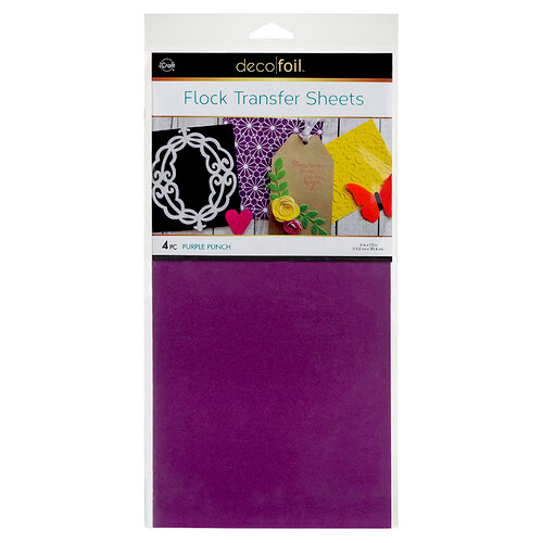 Therm O Web - iCraft - Deco Foil - 6 x 12 Flock Transfer Sheets - Purple Punch - 4 Pack