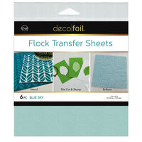 Therm O Web - iCraft - Deco Foil - 6 x 6 Flock Transfer Sheets - Blue Sky - 6 Pack