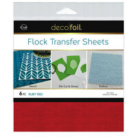 Therm O Web - iCraft - Deco Foil - 6 x 6 Flock Transfer Sheets - Ruby Red - 6 Pack