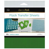 Therm O Web - iCraft - Deco Foil - 6 x 6 Flock Transfer Sheets - Emerald Green - 6 Pack