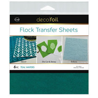 Therm O Web - iCraft - Deco Foil - 6 x 6 Flock Transfer Sheets - Teal Waters - 6 Pack