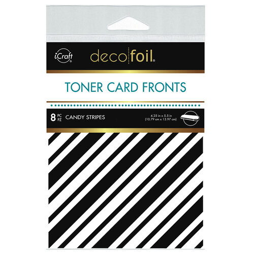 Therm O Web - iCraft - Deco Foil - 4.25 x 5.5 Toner Card Fronts - 8 Pack - Candy Stripes