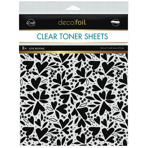 Therm O Web - iCraft - Deco Foil - Clear Toner Sheets - 8.5 x 11 - Love Blooms - 2 pack