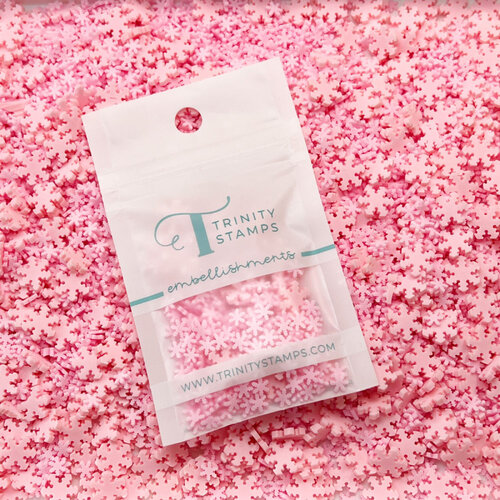 Trinity Stamps - Embellishment Mix - Clay - Snowflake - Fairy Frost Pink