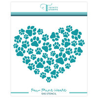 Trinity Stamps - Stencils - Paw Print Heart