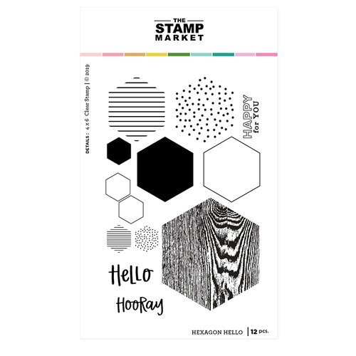 The Stamp Market - Clear Photopolymer Stamps - Hexagon Hello