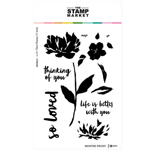 The Stamp Market - Clear Photopolymer Stamps - Painted Peony