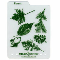 Timeless Touches - Stamp and Stitch - Stamp and Template Set - Forest