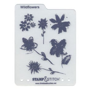 Timeless Touches - Stamp and Stitch - Stamp and Template Set - Wild Flowers, CLEARANCE