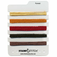 Timeless Touches - Stamp and Stitch - Stitchable Fibers - Forest, CLEARANCE