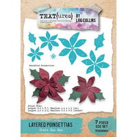 TEXTures by Lou Collins - Winter In Bloom Collection - Craft Dies - Layered Poinsettias