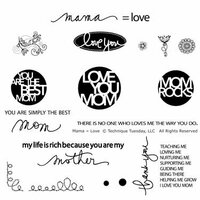 Technique Tuesday - Clear Acrylic Stamps - Mama Equals Love by Ali Edwards